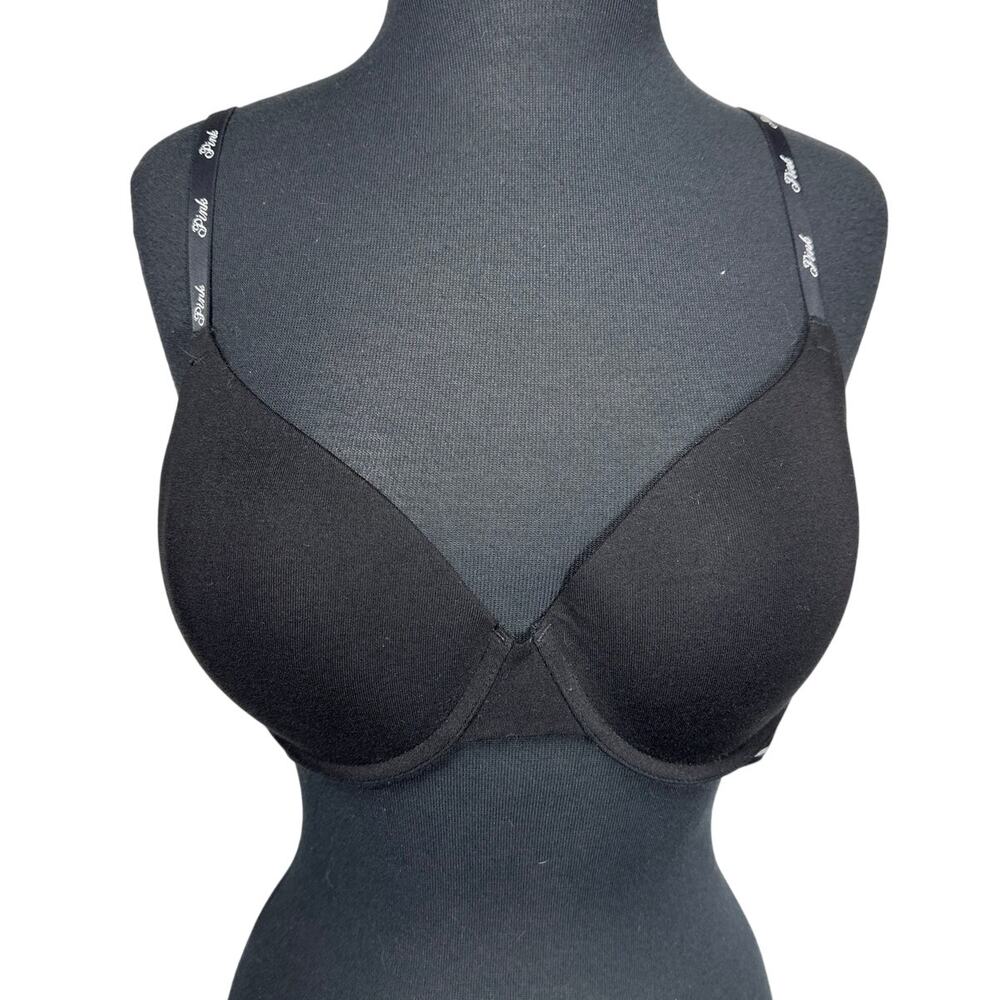 Victoria’s Secret PINK Wear Everywhere T-Shirt Bra Lightly Lined 36D Black